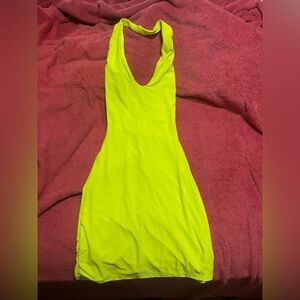 Vibrant Yellow Halter Dress